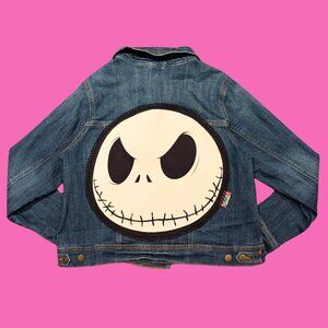 The Nightmare Before Christmas T-Shirt Denim Jacket Size L for Women